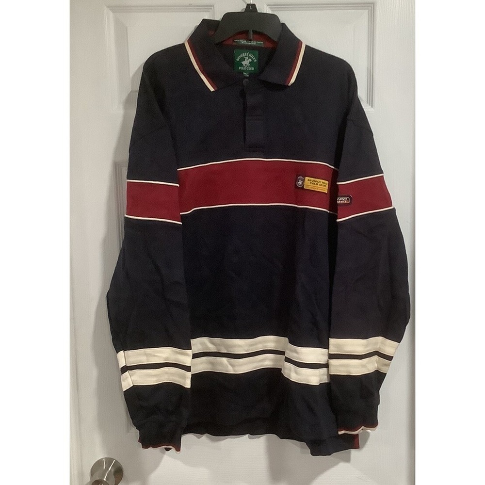 Vntg Y2K Beverly hills polo club pullover Polo Sweatshirt sz 2XL